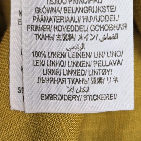 Boden Shift Dress Women 10 NEW 100% Linen Shift Mini Tuscan Yellow Embroidered - Picture 12 of 13